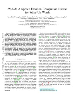 Hi,KIA: A Speech Emotion Recognition Dataset for Wake-Up Words