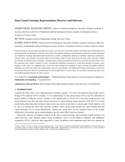 Deep Causal Learning: Representation, Discovery and Inference