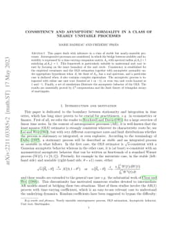 Consistency and asymptotic normality in a class of nearly unstable
  processes