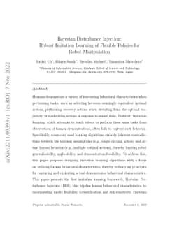 Bayesian Disturbance Injection: Robust Imitation Learning of Flexible
  Policies for Robot Manipulation