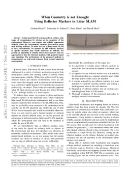 When Geometry is not Enough: Using Reflector Markers in Lidar SLAM