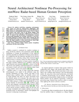 Neural Architectural Nonlinear Pre-Processing for mmWave Radar-based
  Human Gesture Perception