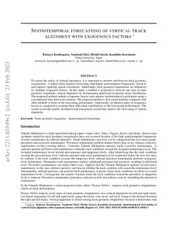 Spatiotemporal forecasting of vertical track alignment with exogenous
  factors