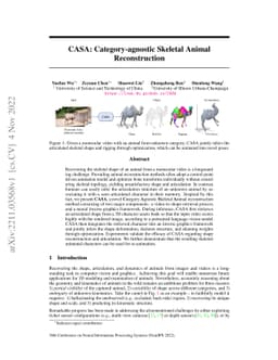 CASA: Category-agnostic Skeletal Animal Reconstruction