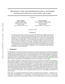 Do highly over-parameterized neural networks generalize since bad
  solutions are rare?
