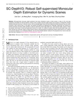 SC-DepthV3: Robust Self-supervised Monocular Depth Estimation for
  Dynamic Scenes
