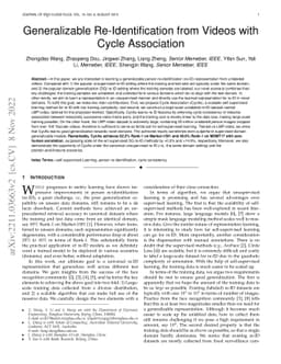 Generalizable Re-Identification from Videos with Cycle Association