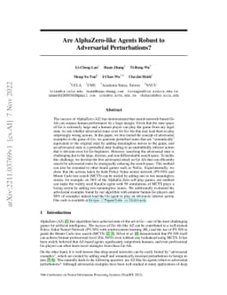 Are AlphaZero-like Agents Robust to Adversarial Perturbations?