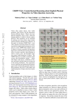 CRIPP-VQA: Counterfactual Reasoning about Implicit Physical Properties
  via Video Question Answering