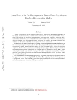 Lower Bounds for the Convergence of Tensor Power Iteration on Random Overcomplete Models