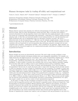 Humans decompose tasks by trading off utility and computational cost