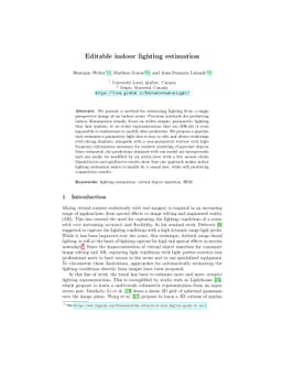 Editable Indoor Lighting Estimation