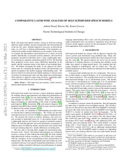 Comparative layer-wise analysis of self-supervised speech models