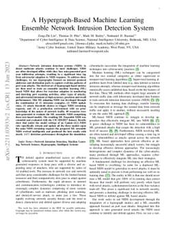 A Hypergraph-Based Machine Learning Ensemble Network Intrusion Detection
  System
