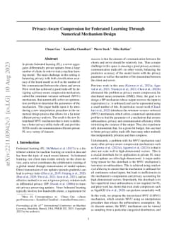 Privacy-Aware Compression for Federated Learning Through Numerical
  Mechanism Design