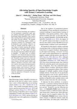 Alleviating Sparsity of Open Knowledge Graphs with Ternary Contrastive
  Learning