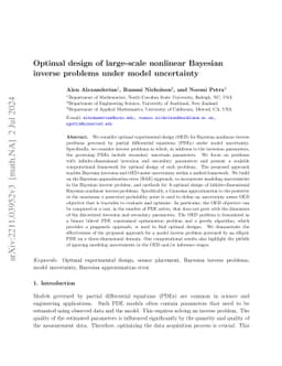 Optimal design of large-scale nonlinear Bayesian inverse problems under
  model uncertainty