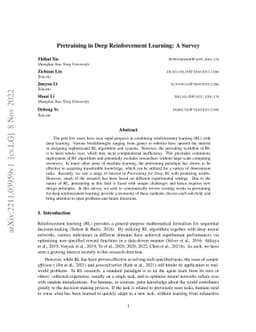 Pretraining in Deep Reinforcement Learning: A Survey