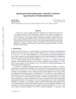 Quantization-Based Optimization: Alternative Stochastic Approximation of
  Global Optimization