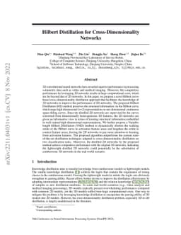 Hilbert Distillation for Cross-Dimensionality Networks