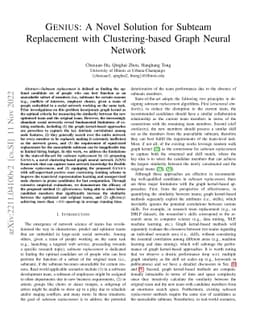 GENIUS: A Novel Solution for Subteam Replacement with Clustering-based
  Graph Neural Network