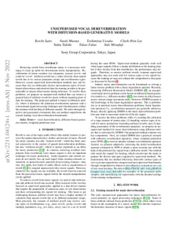 Unsupervised vocal dereverberation with diffusion-based generative
  models