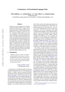 Conciseness: An Overlooked Language Task