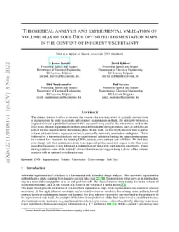 Theoretical analysis and experimental validation of volume bias of soft
  Dice optimized segmentation maps in the context of inherent uncertainty