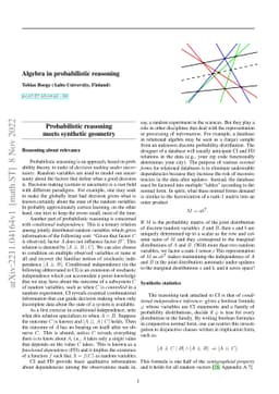 Algebra in probabilistic reasoning