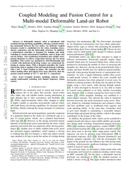 Coupled Modeling and Fusion Control for a Multi-modal Deformable
  Land-air Robot