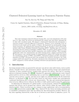 Clustered Federated Learning based on Nonconvex Pairwise Fusion