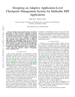 Designing an Adaptive Application-Level Checkpoint Management System for
  Malleable MPI Applications