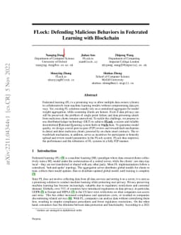 FLock: Defending Malicious Behaviors in Federated Learning with
  Blockchain