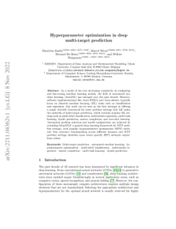 Hyperparameter optimization in deep multi-target prediction