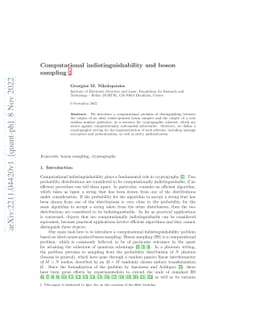 Computational indistinguishability and boson sampling