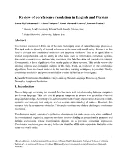 Review of coreference resolution in English and Persian