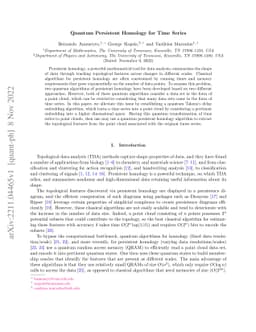 Quantum Persistent Homology for Time Series