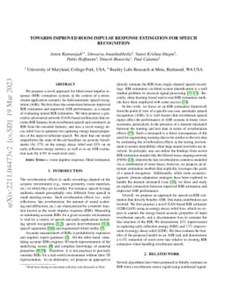 Towards Improved Room Impulse Response Estimation for Speech Recognition
