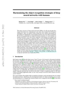 Harmonizing the object recognition strategies of deep neural networks
  with humans