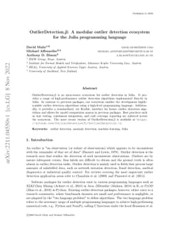 OutlierDetection.jl: A modular outlier detection ecosystem for the Julia
  programming language