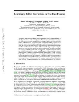 Learning to Follow Instructions in Text-Based Games