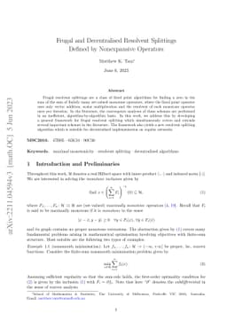 Frugal and Decentralised Resolvent Splittings Defined by Nonexpansive
  Operators