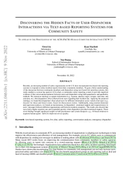 Discovering the Hidden Facts of User-Dispatcher Interactions via
  Text-based Reporting Systems for Community Safety