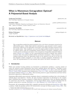 When is Momentum Extragradient Optimal? A Polynomial-Based Analysis