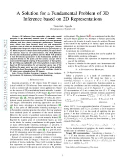 A Solution for a Fundamental Problem of 3D Inference based on 2D
  Representations