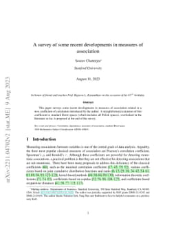 A survey of some recent developments in measures of association