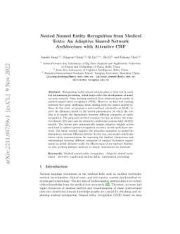 Nested Named Entity Recognition from Medical Texts: An Adaptive Shared
  Network Architecture with Attentive CRF
