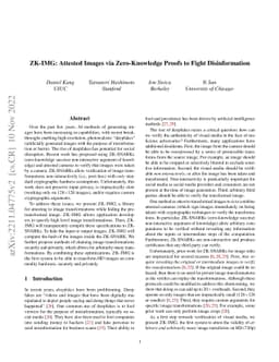 ZK-IMG: Attested Images via Zero-Knowledge Proofs to Fight
  Disinformation