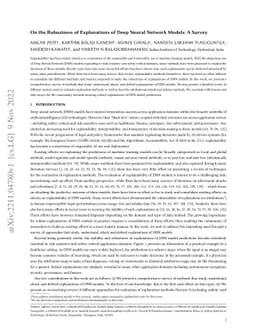On the Robustness of Explanations of Deep Neural Network Models: A
  Survey