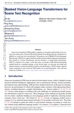 Masked Vision-Language Transformers for Scene Text Recognition
